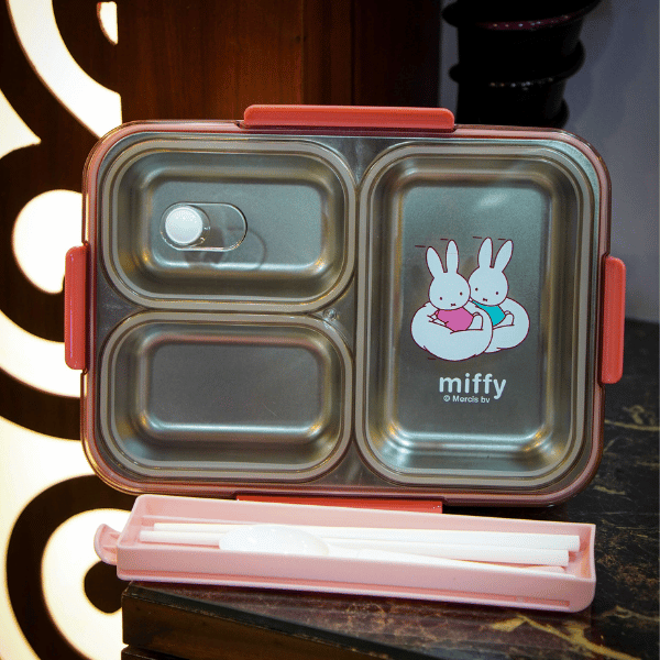 Miffy Stainless Steel 3-Compartment Bento Box